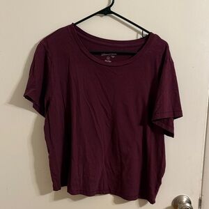 Universal Thread Purple Cropped Short Sleeve Tee